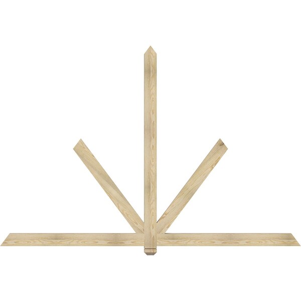 Ekena Millwork Kennewick Rough Sawn Timber Gable Bracket, Douglas Fir, 96"W x 64"H x 2"D x 4"F, 16/12 Pitch GBW096X64X0204KEN00RDF - main